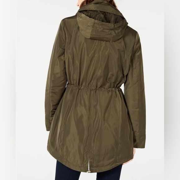 MICHAEL KORS WOMENS HOODED ANORAK JACKET SMALL DARK LODEN GREEN - Picture 12 of 17